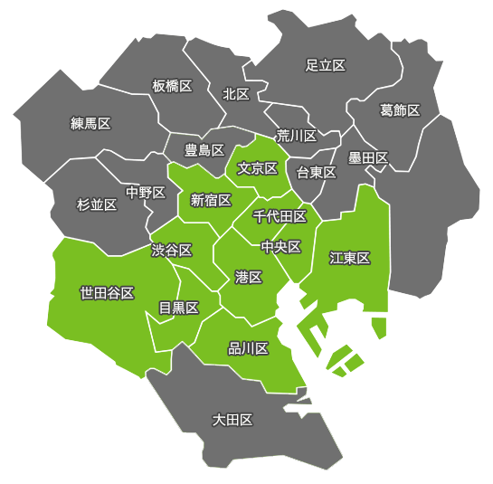 東京23区の地図